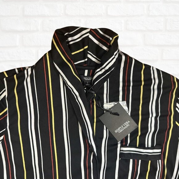 NWT Simply Vera Wang Women Striped Pajama Set Size Small 2pc Cozy Soft Lounge - Picture 3 of 10